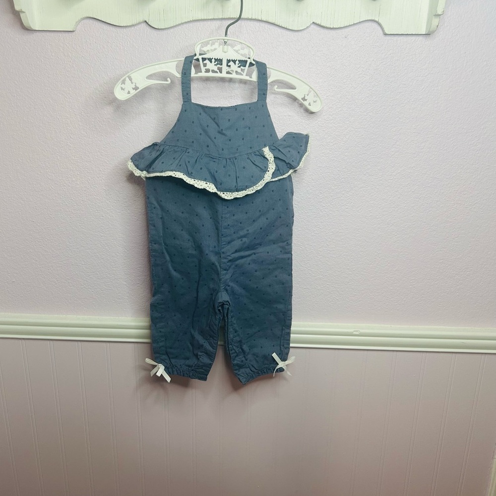 Shabby Chic Blue Ruffled Bodysuit